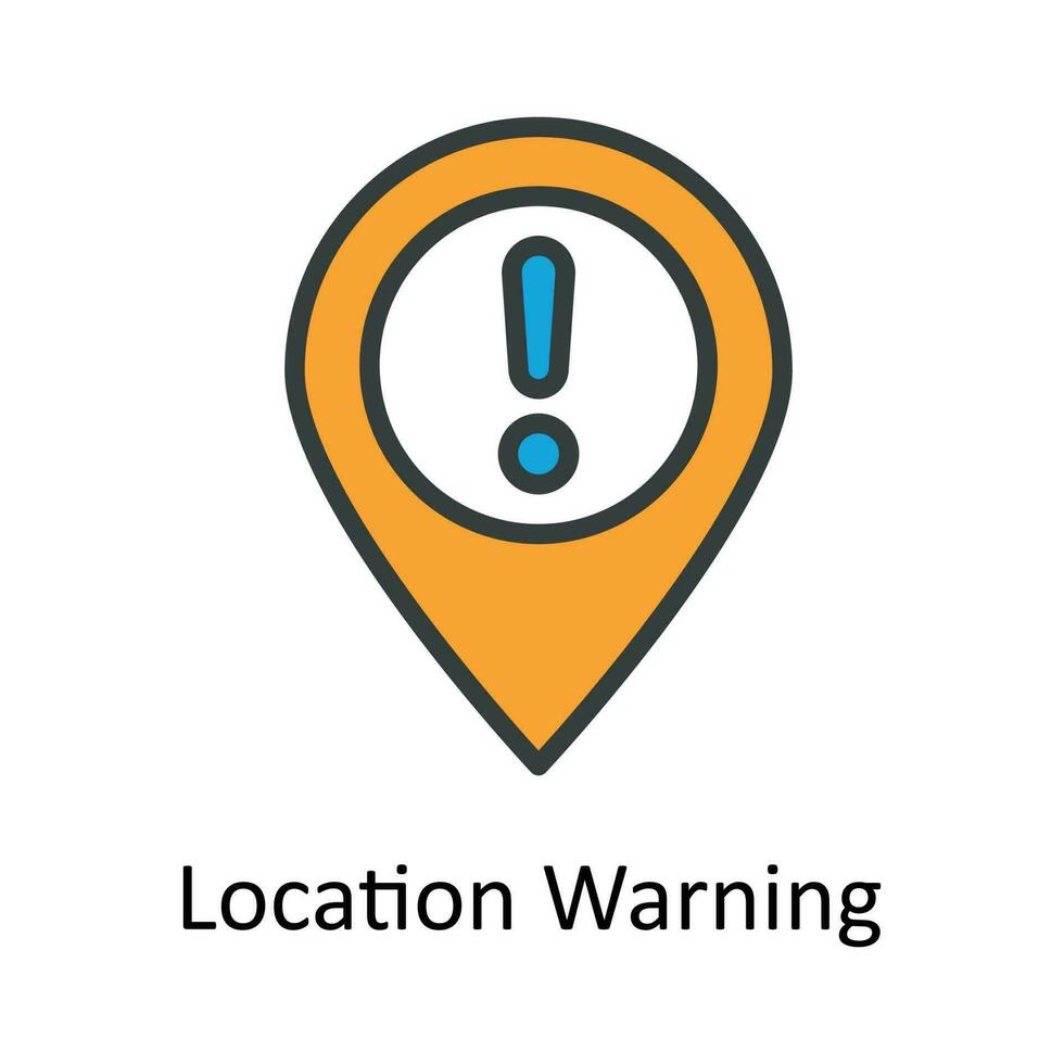 ubicación advertencia vector llenar contorno icono diseño ilustración. ubicación y mapa símbolo en blanco antecedentes eps 10 archivo