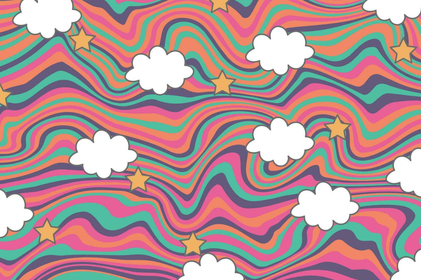 Psychedelic groovy background. Abstract wavy background. vector