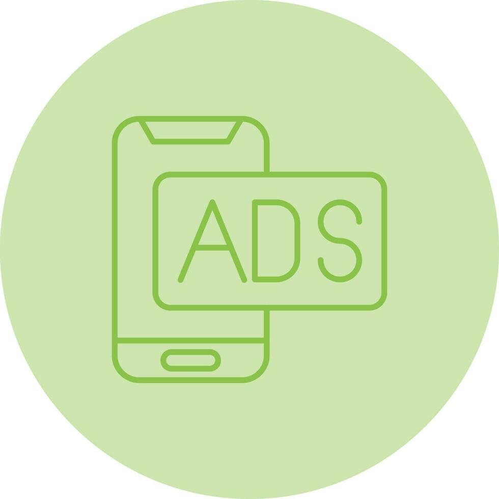 Mobile Advertising Line Icon vector