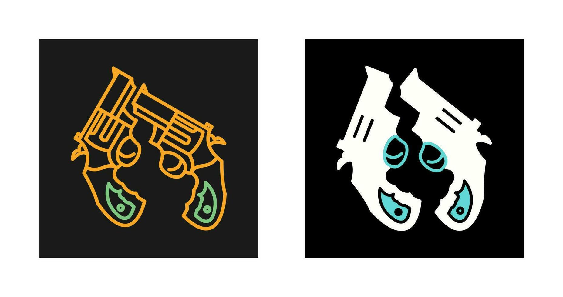 Two Guns Vector Icon