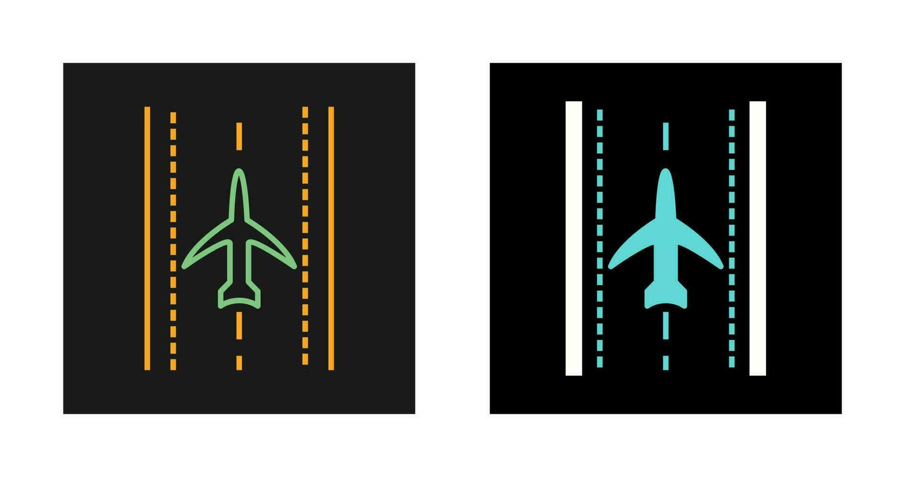 Plane on Runway Vector Icon