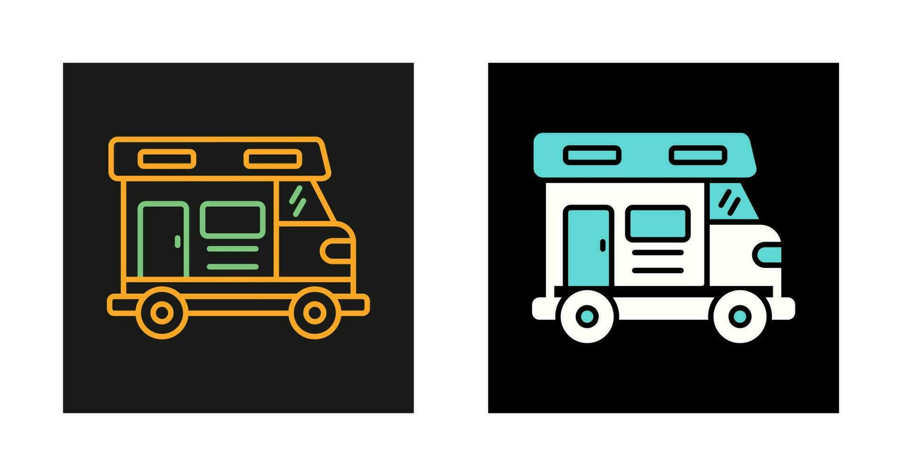 icono de vector de autocaravana