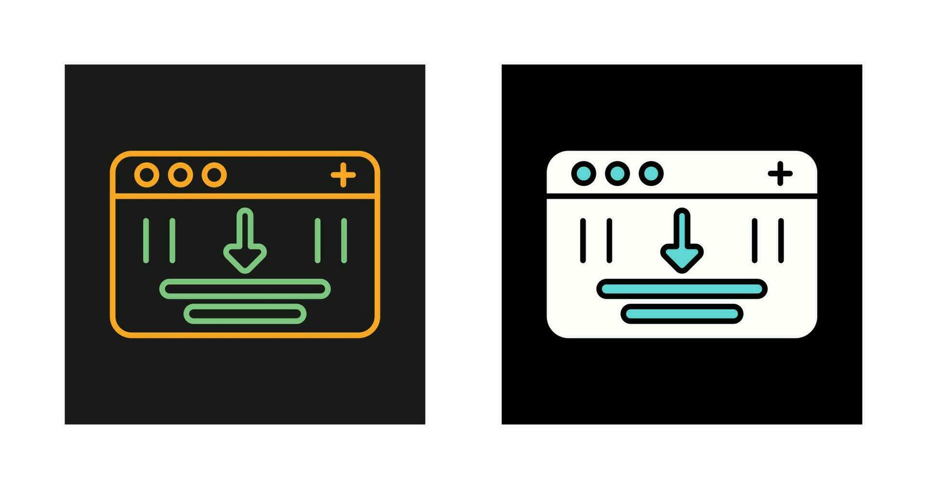 Browser Downloading Vector Icon