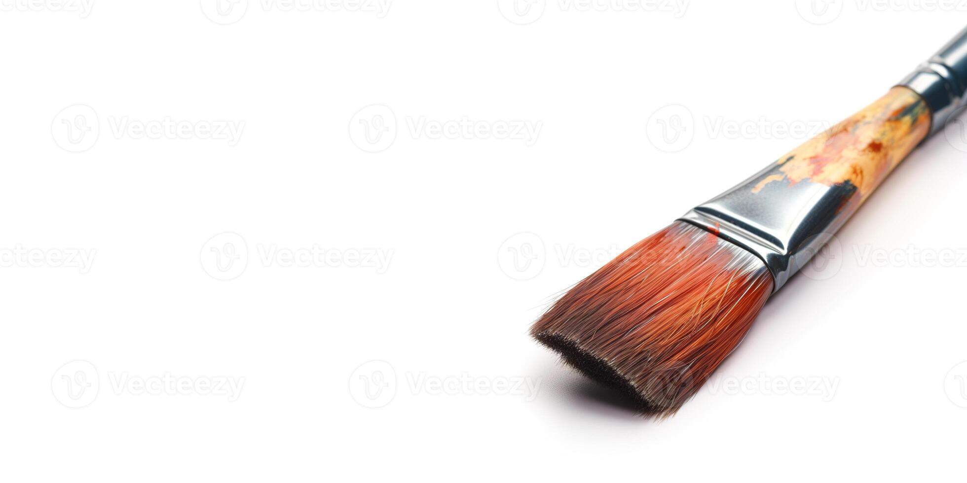 A Paint Brush on White Background and Space for Text Mockup Illustration with photo