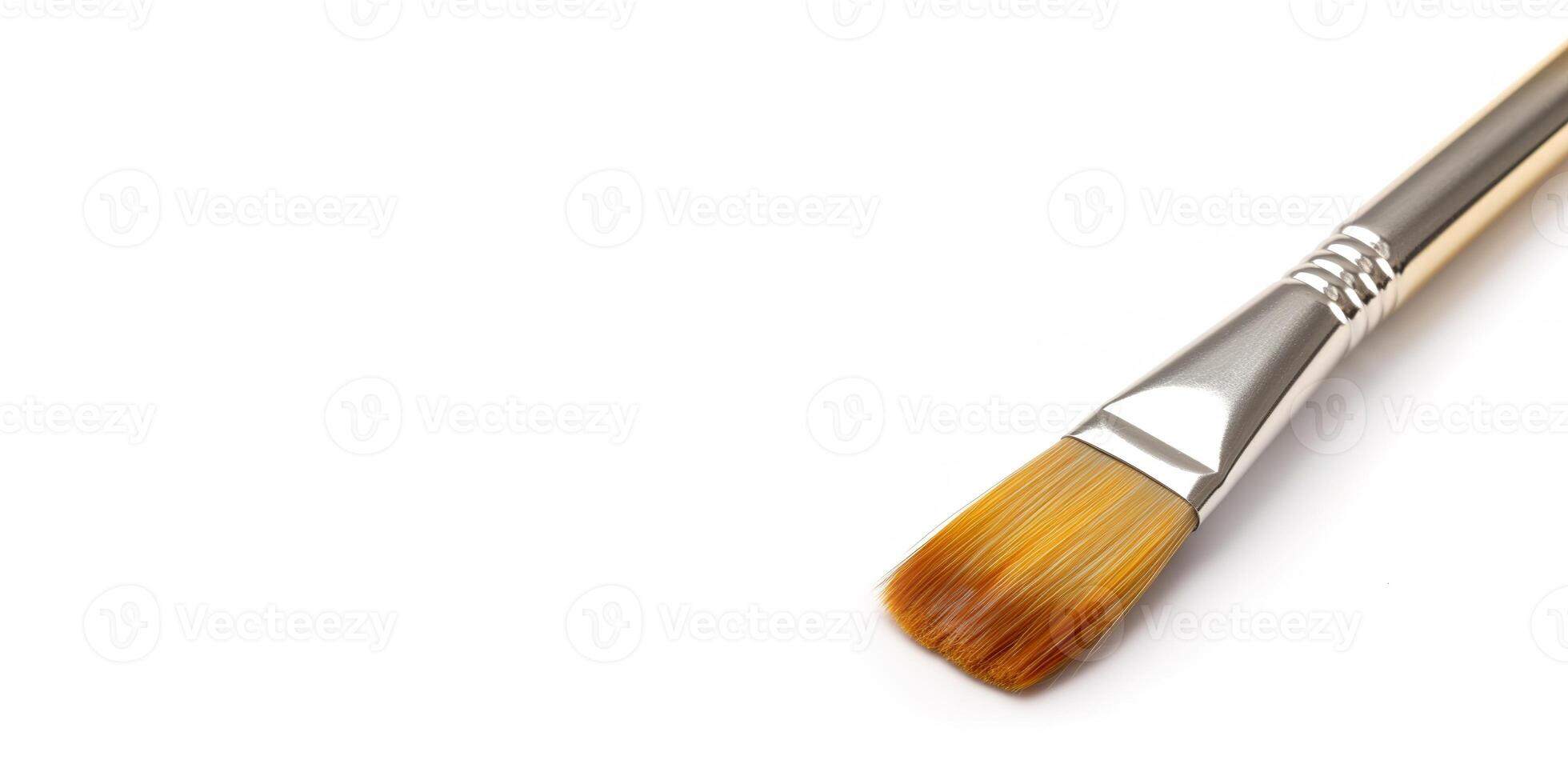 A Paint Brush on White Background and Space for Text Mockup Illustration with photo