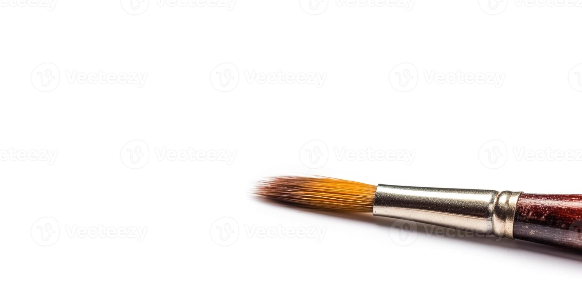 A Paint Brush on White Background and Space for Text Mockup Illustration with photo