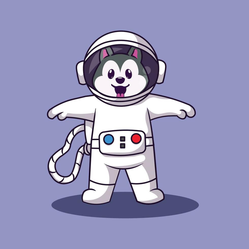 linda perro astronauta vector