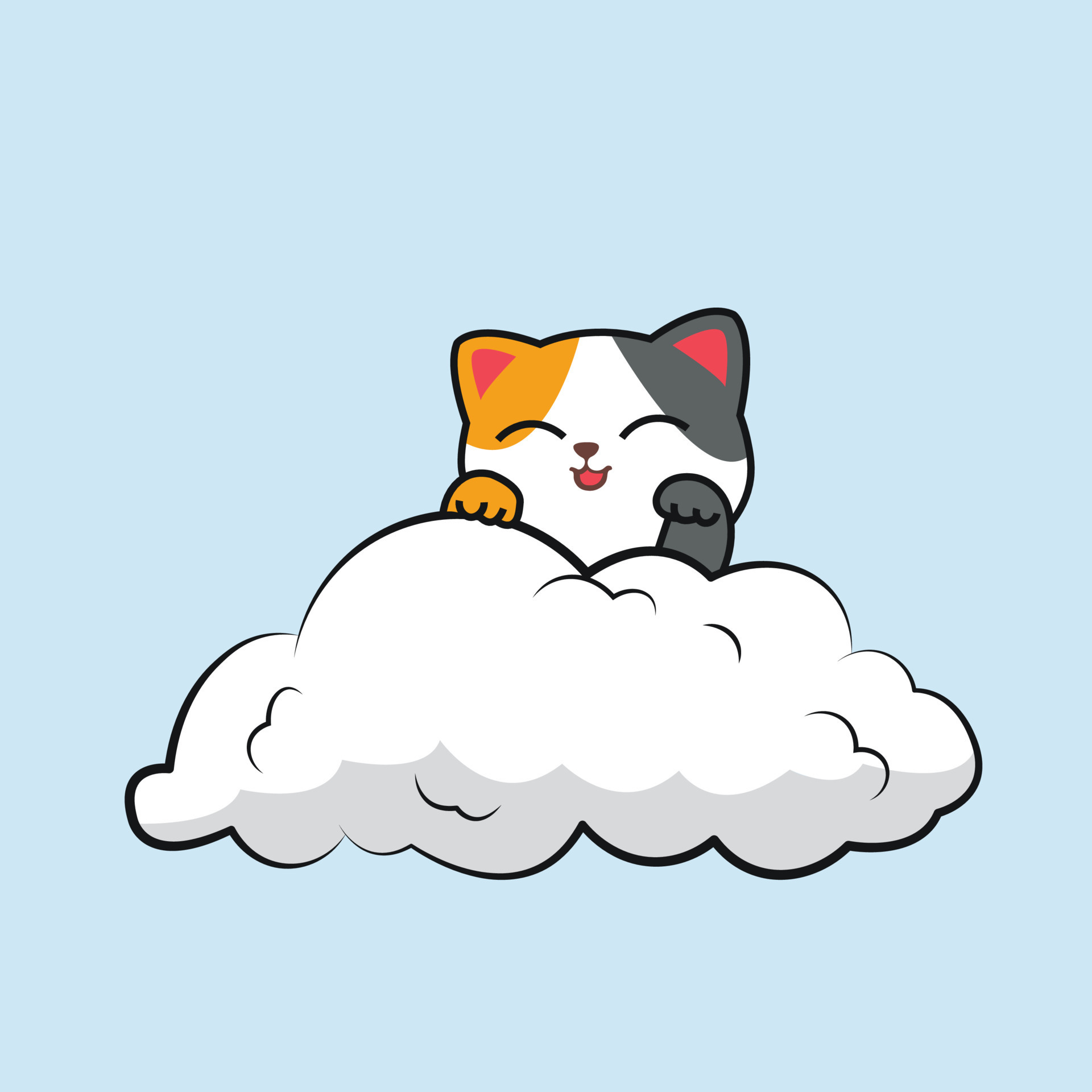 Cute Cat On Cloud Vector 24019545 Vector Art at Vecteezy Cute Cat On Cloud Vector 24019545 Vector Art at Vecteezy