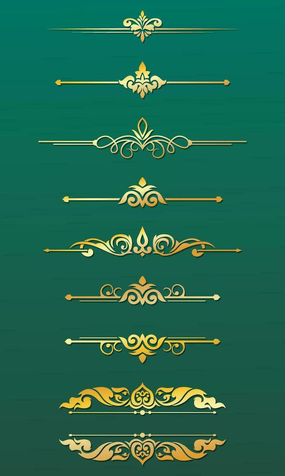 Gold calligraphic decor vector