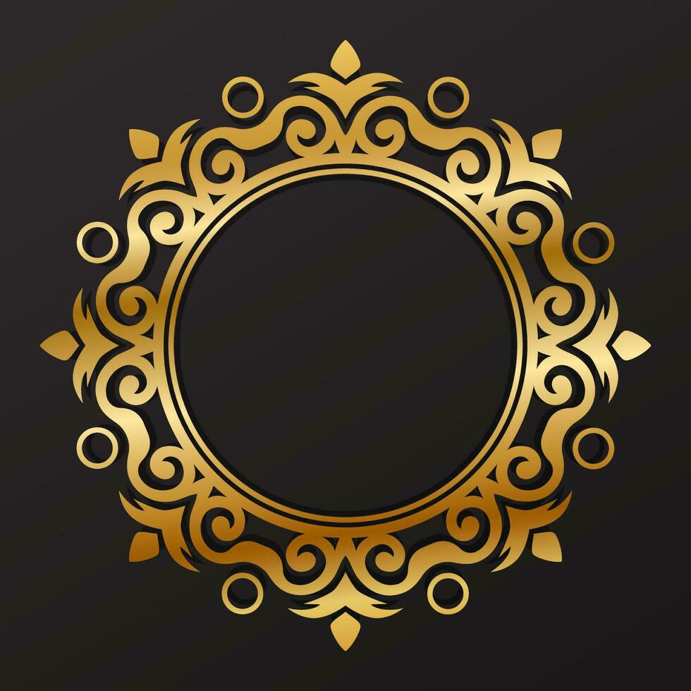 Luxury golden radial vintage ornament frame 24019951 Vector Art at Vecteezy