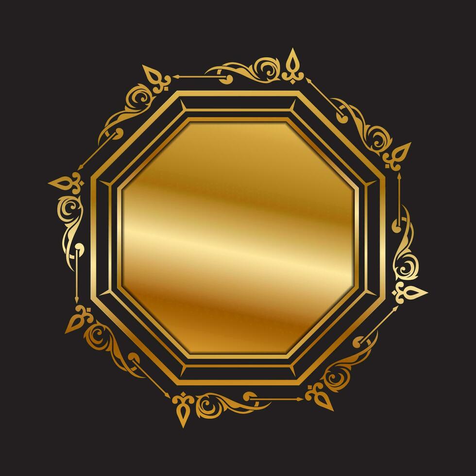 Vintage ornament luxury golden frame vector