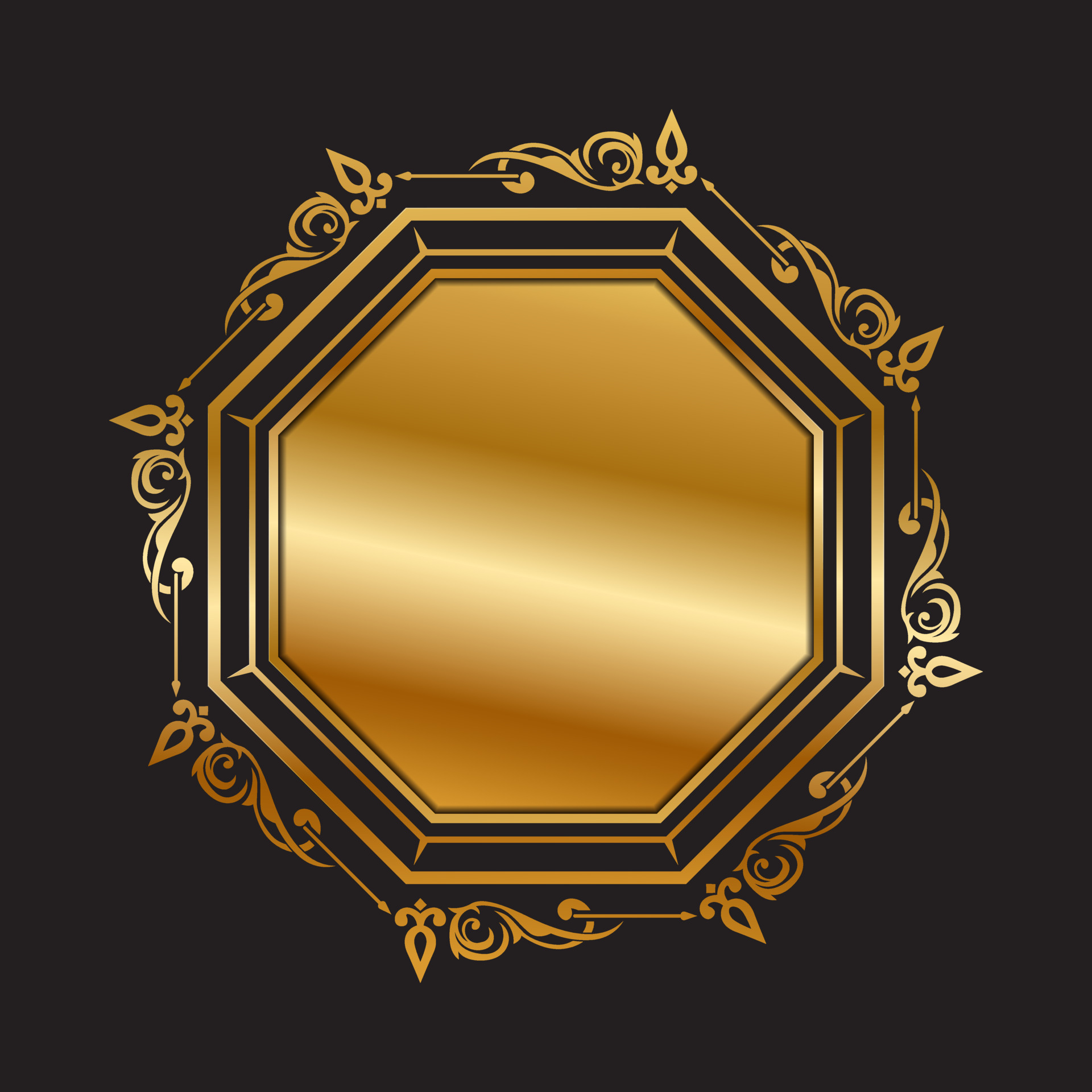 Vintage ornament luxury golden frame 24019952 Vector Art at Vecteezy