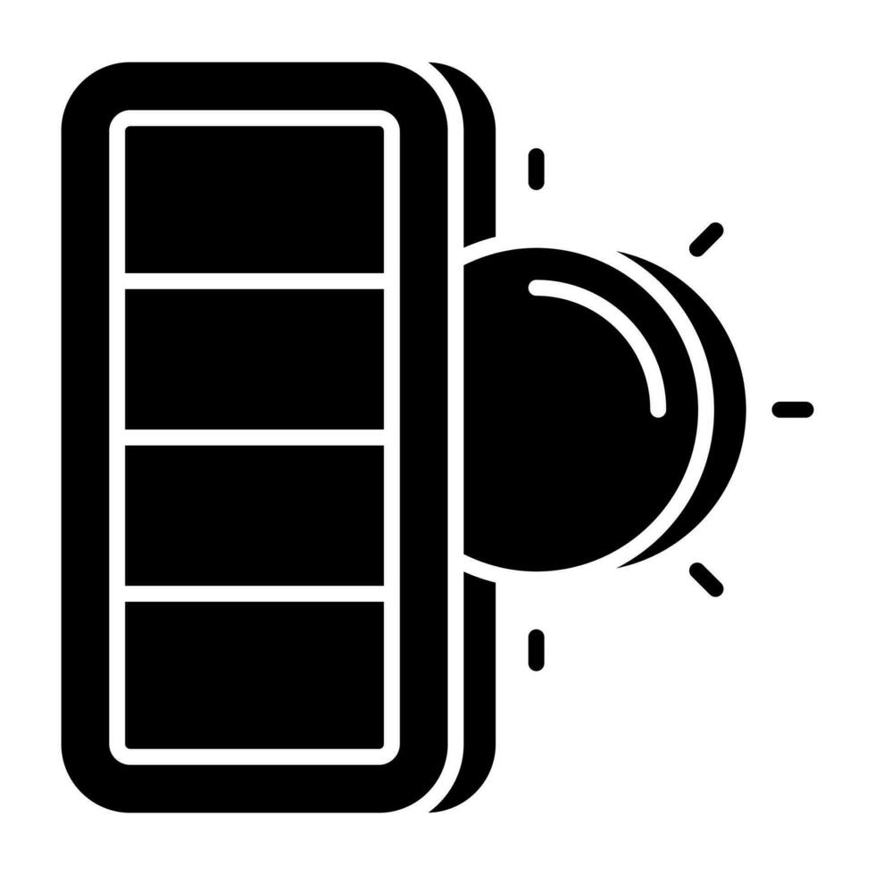 A solid design icon of solar battery vector