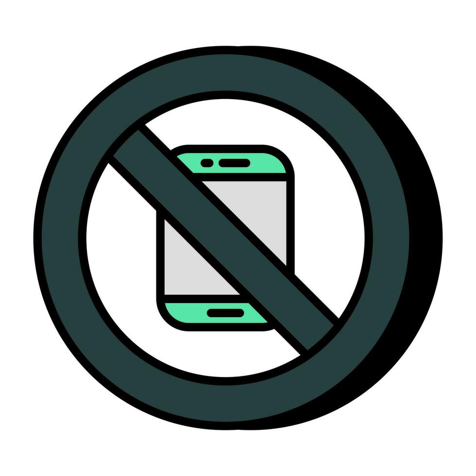 Trendy vector design of phone prohibition