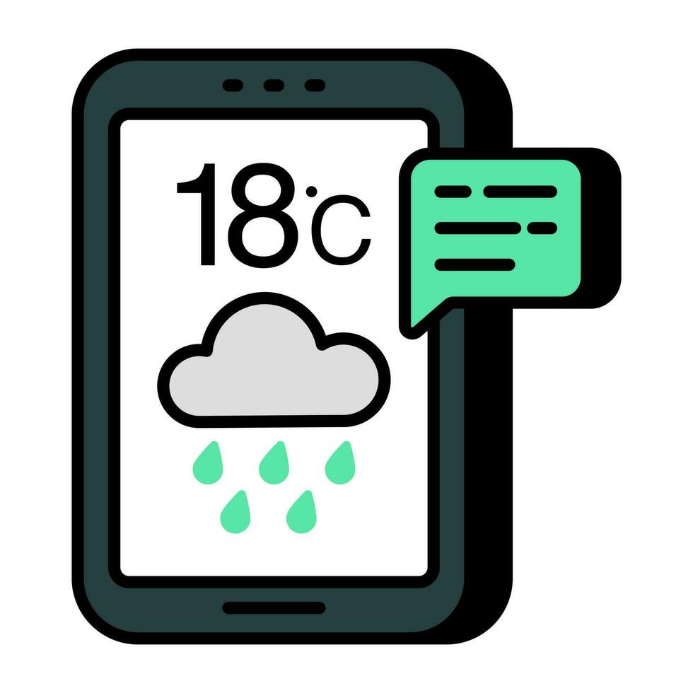 Mobile weather app icon in premium style vector