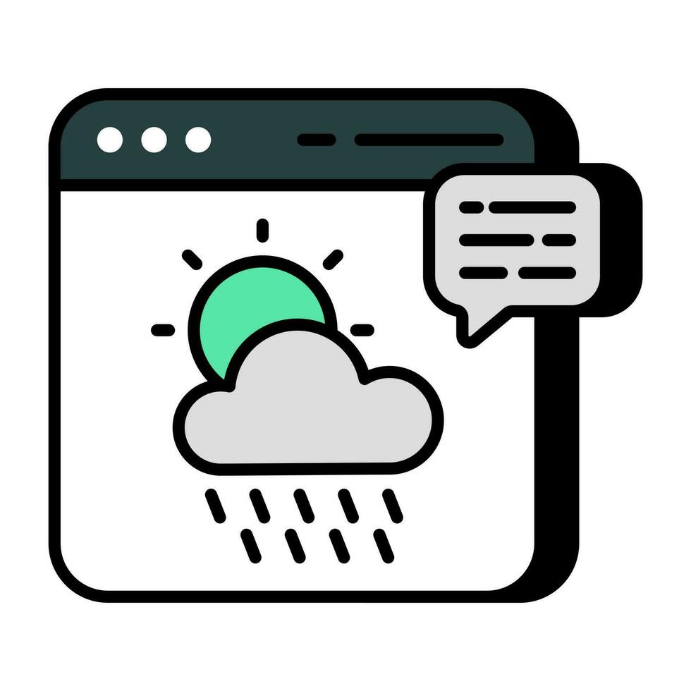 en línea clima pronóstico icono en plano diseño disponible para insano descargar vector