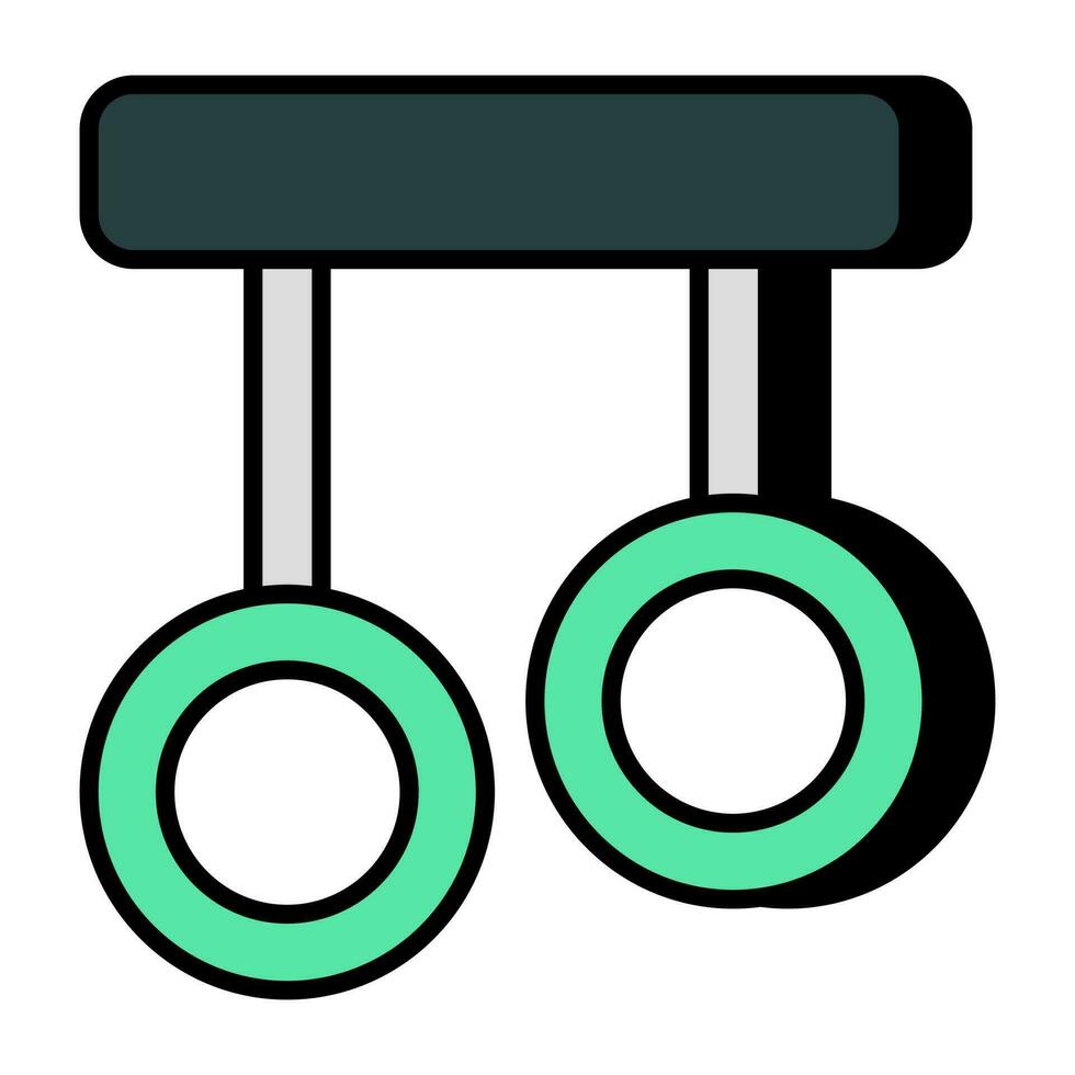 Vector design of gymnastic rings, flat icon