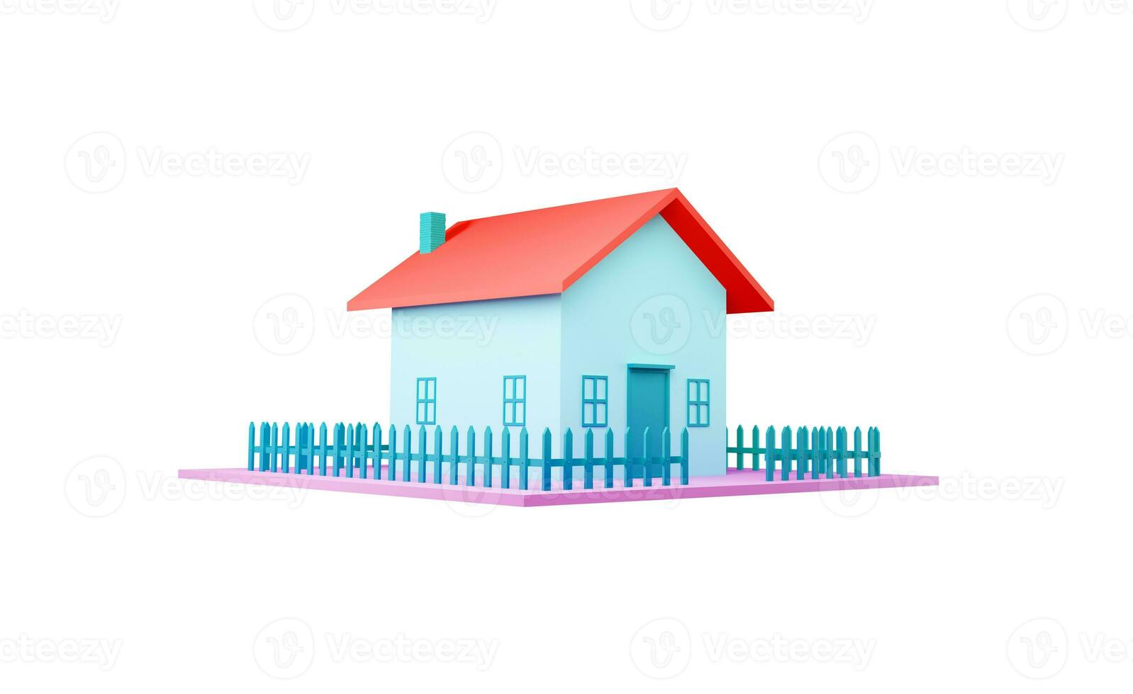 3d rendering Home on white background illustration photo