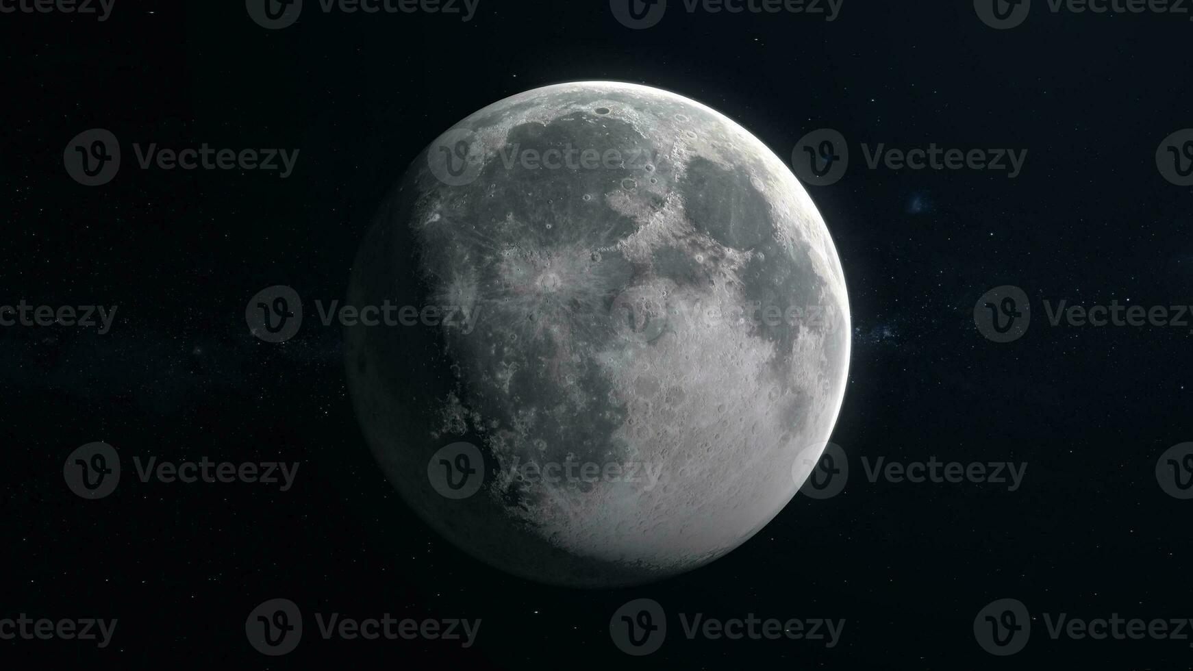 3D Render Earth World Moon Planet On Galaxy Space 3D illustration Background photo