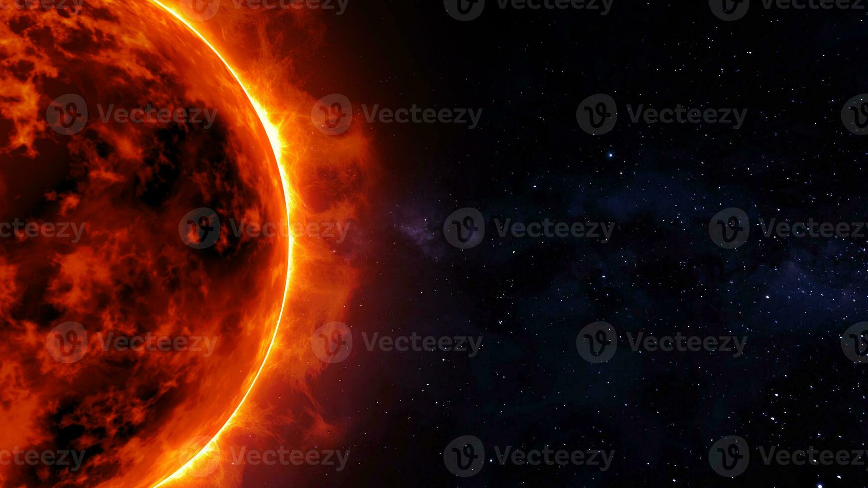 Solar Sun on Side Galaxy Space Background photo