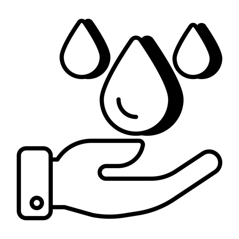 An editable design icon of water drops vector