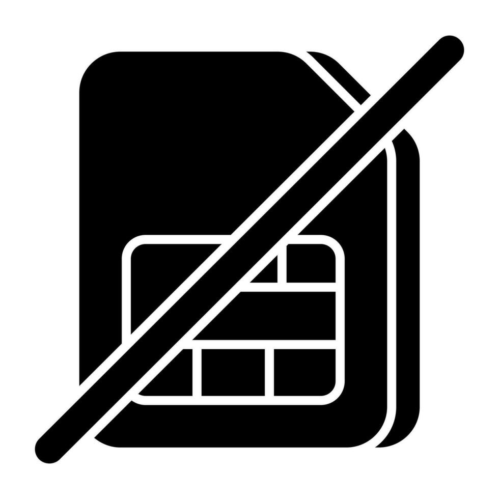 A creative design icon of no sim vector