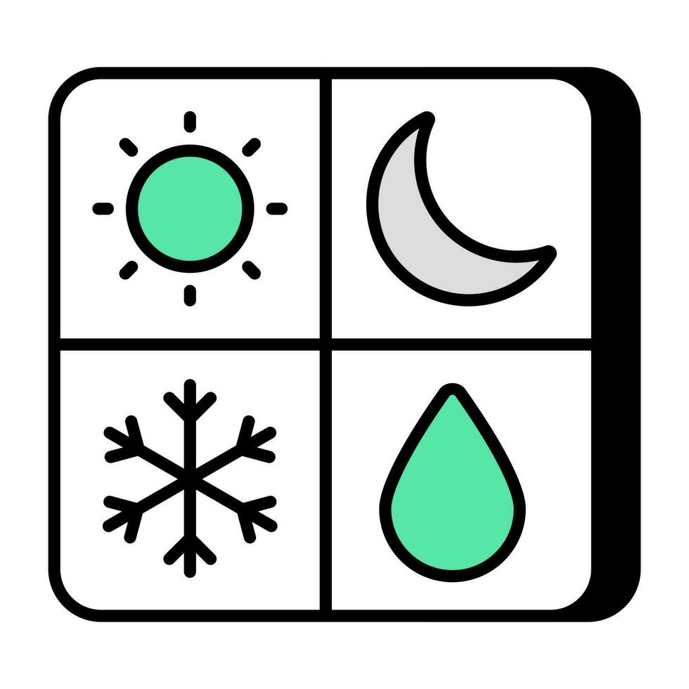 A flat design icon of seasons vector