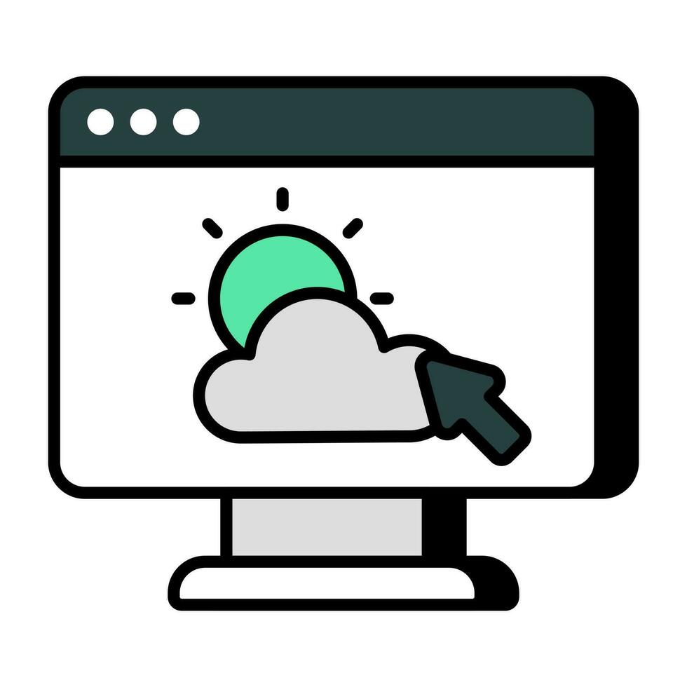 en línea clima pronóstico icono en plano diseño disponible para insano descargar vector