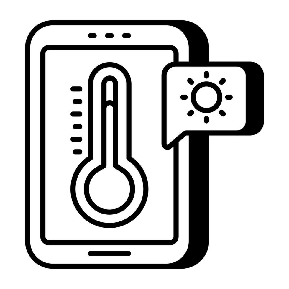 Mobile meteorology icon in premium style vector