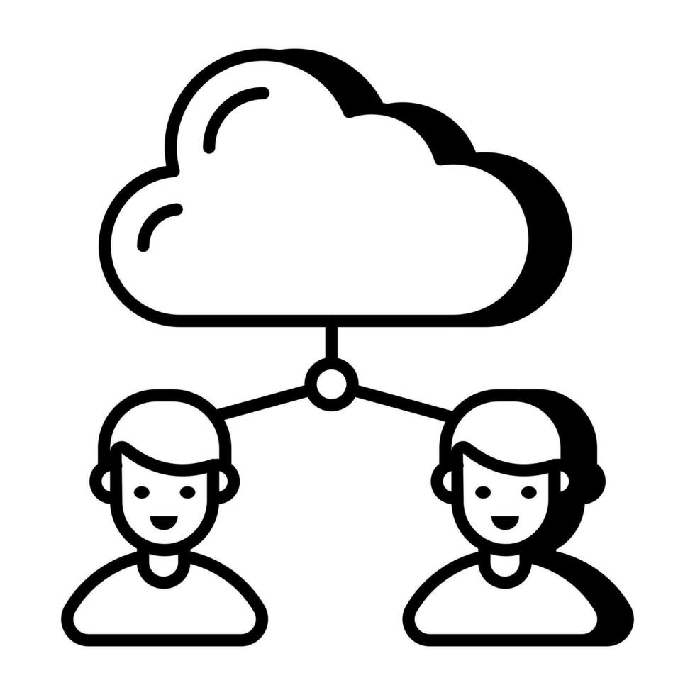 A unique design icon of cloud users vector