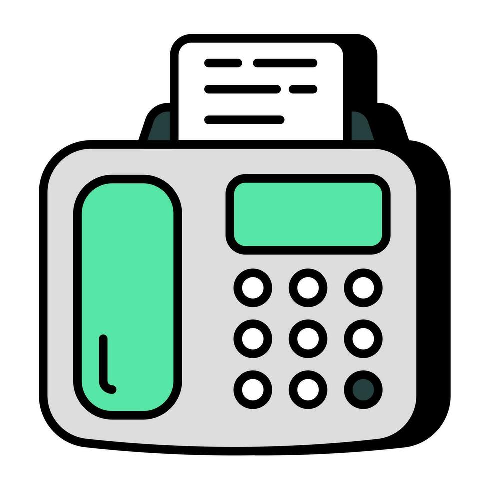 Conceptual flat design icon of fax machine vector