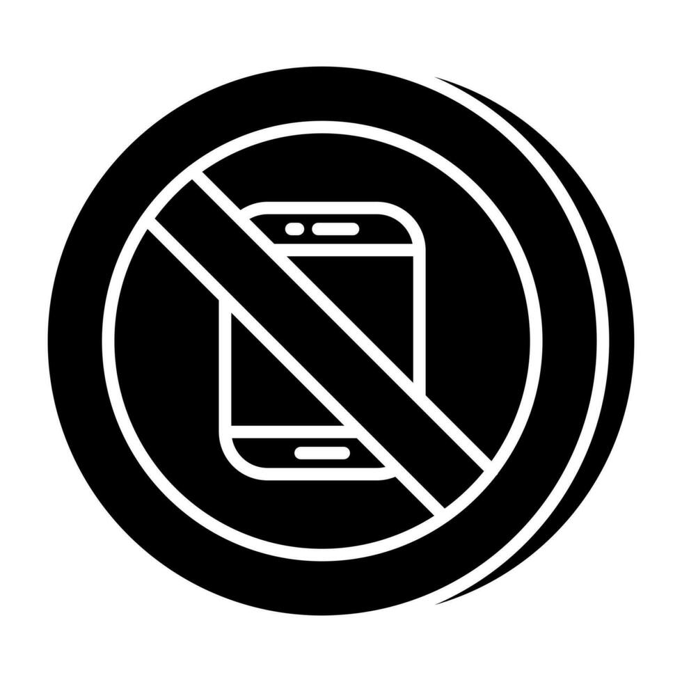 Trendy vector design of phone prohibition