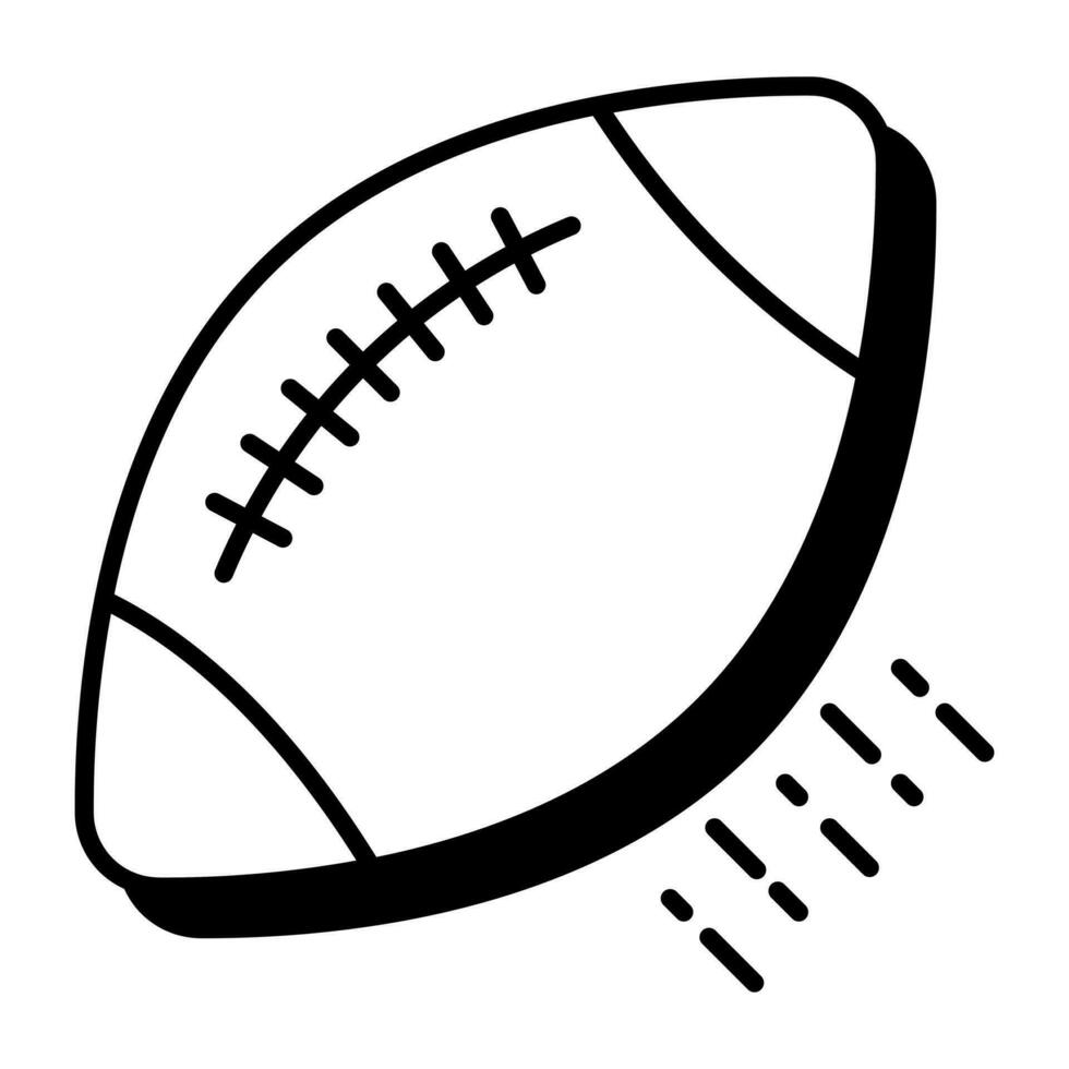 American football icon, linear design of rugby vector