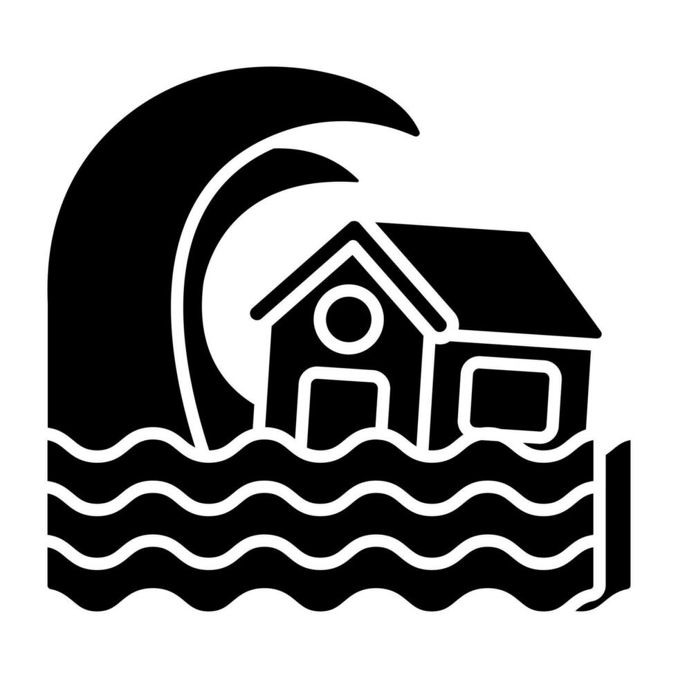 Flood icon in solid design isolated on white background vector