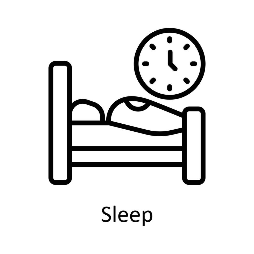 Sleep vector  outline Icon Design illustration. Time Management Symbol on White background EPS 10 File