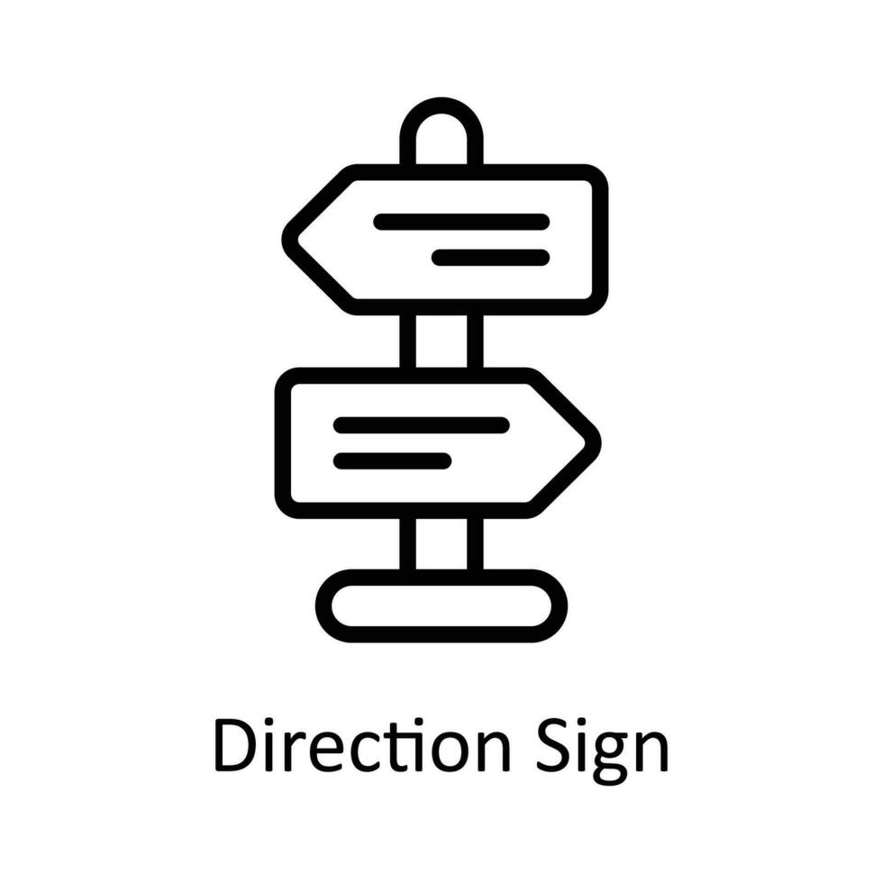 Direction Sign vector    outline Icon Design illustration. Location and Map Symbol on White background EPS 10 File