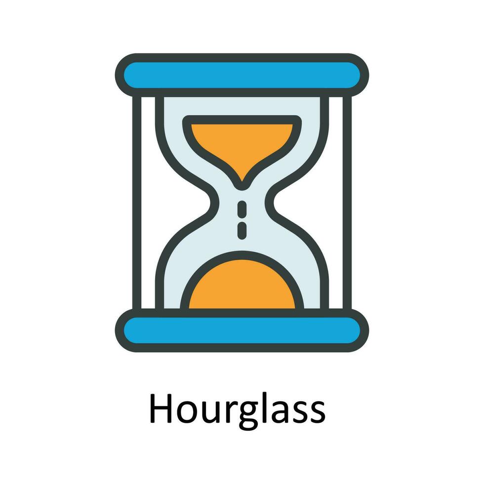 Hourglass  vector  Fill outline Icon Design illustration. Work in progress Symbol on White background EPS 10 File