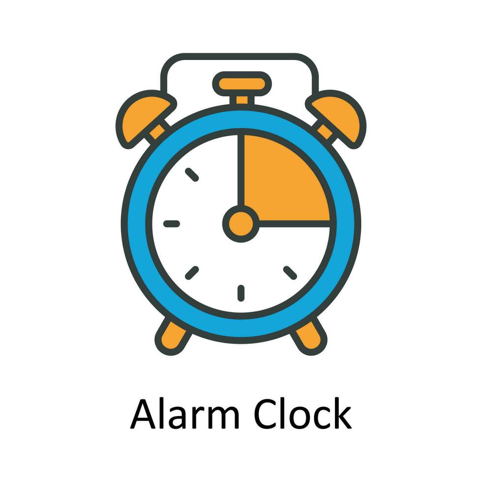 Alarm Clock vector Fill outline Icon Design illustration. Time Management Symbol on White background EPS 10 File