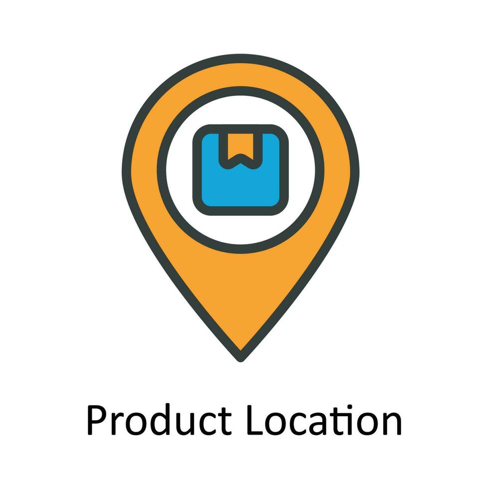 Product Location vector  Fill  outline Icon Design illustration. Location and Map Symbol on White background EPS 10 File