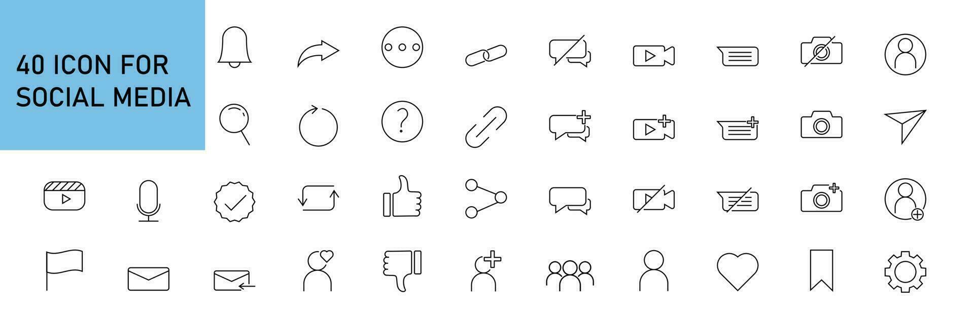 icon bundle for social media vector