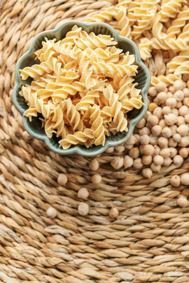 Chickpea bean fusilli pasta photo