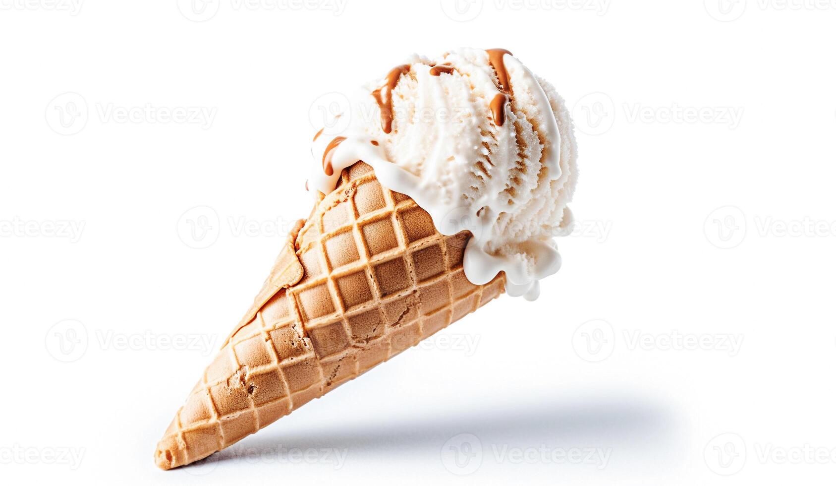 . Vanilla ice cream cone photo