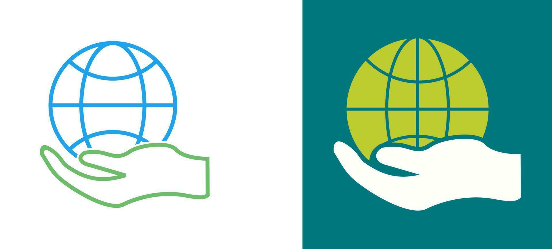 Global Hand Vector Icon
