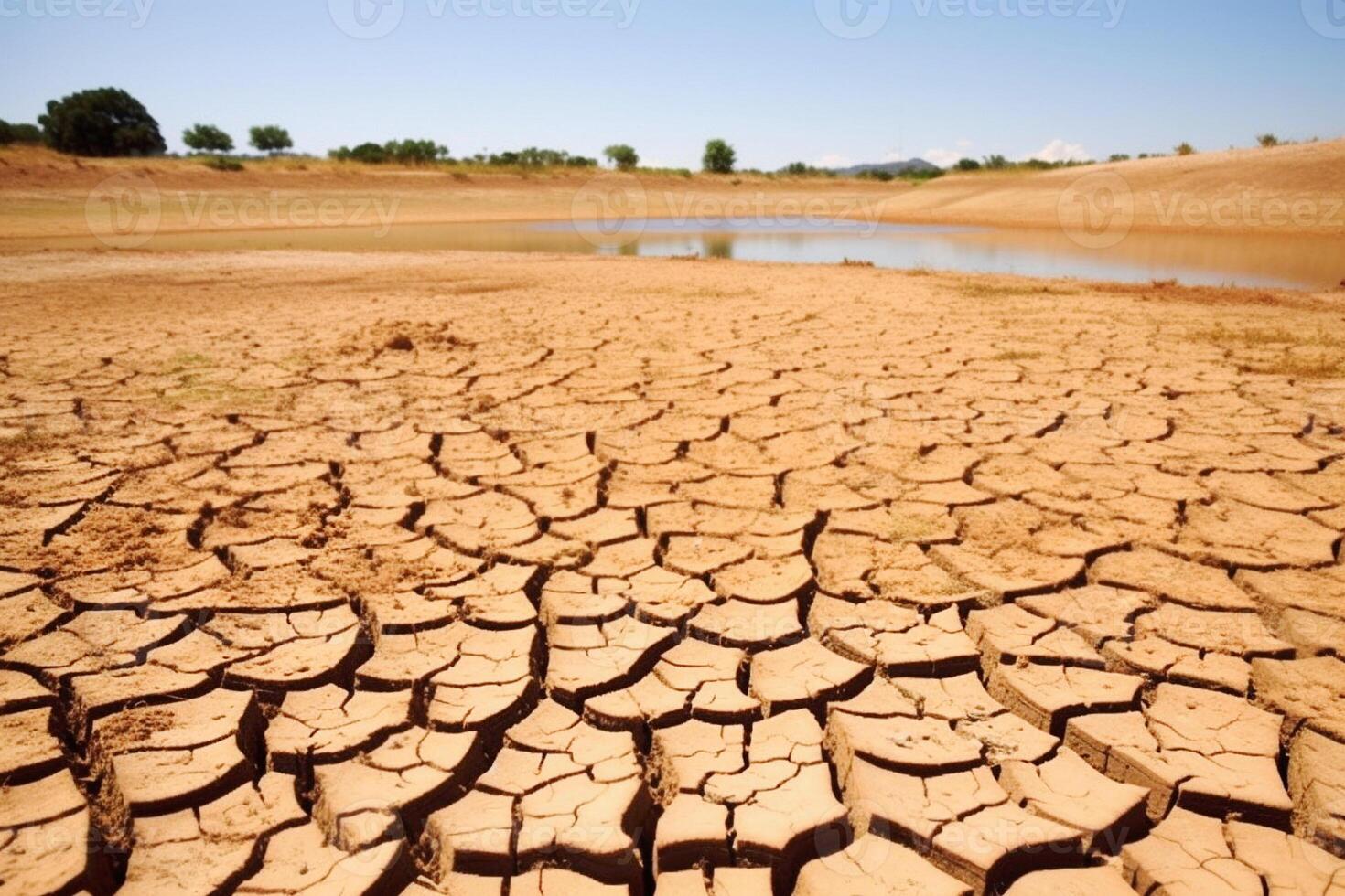 . Dry and cracked land. photo