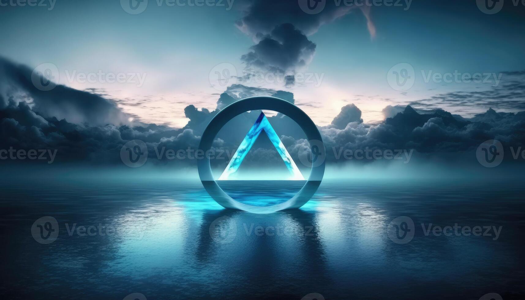 Triangle shape. Trendy futuristic wallpaper. photo