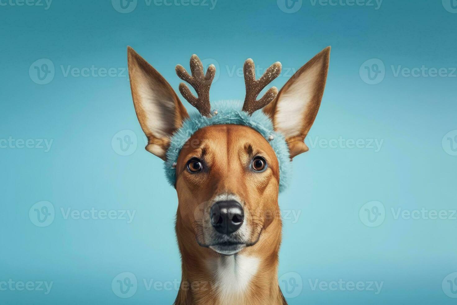 Christmas dog. Generative AI photo