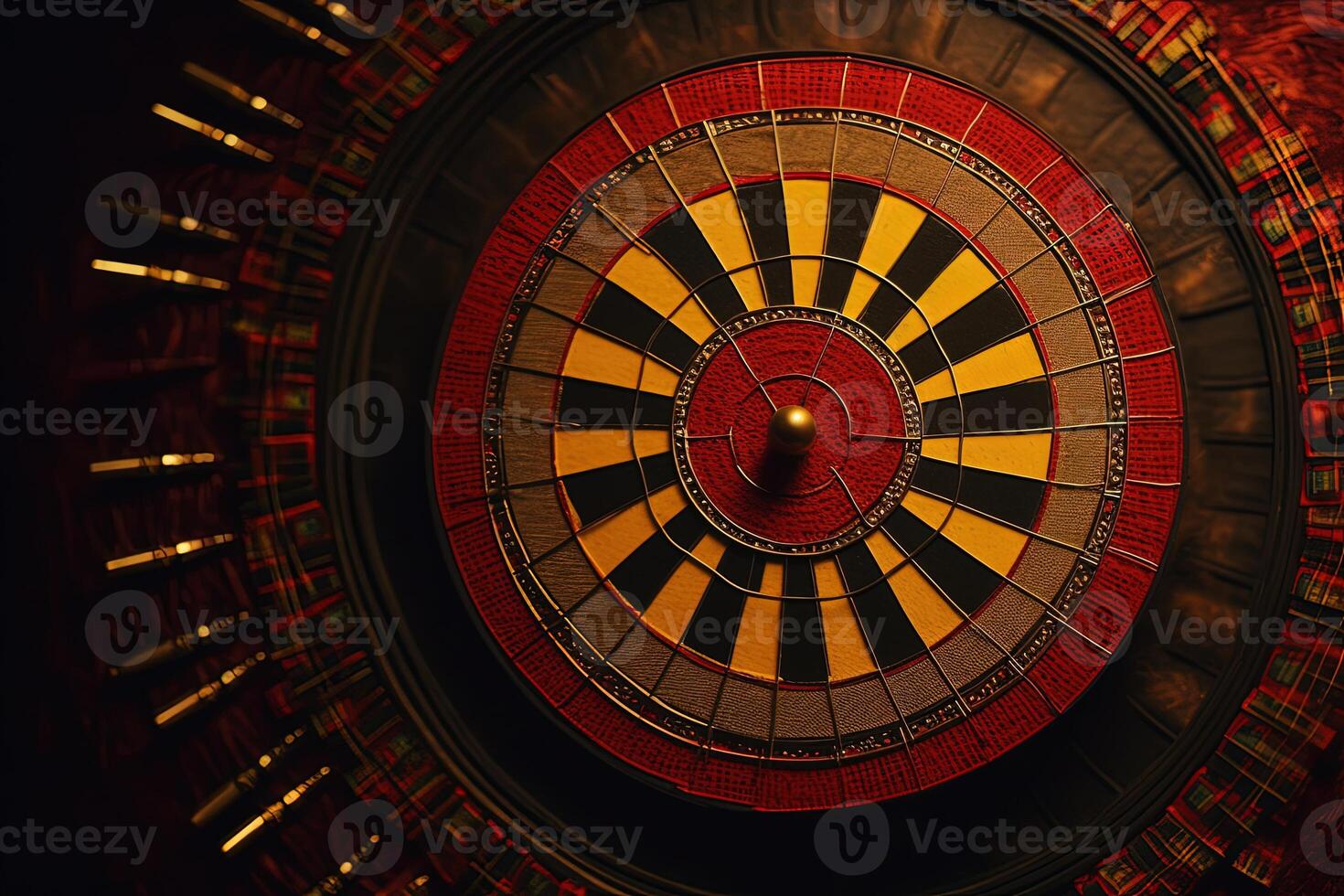 Closeup View of Glowing Roulette Wheel for Gambling or Risky Game. . photo