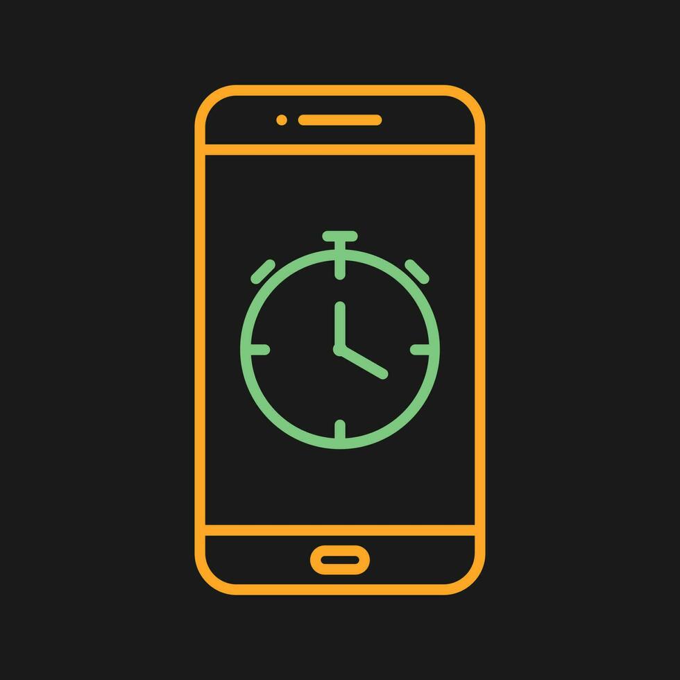 Clock App Line Icon vector