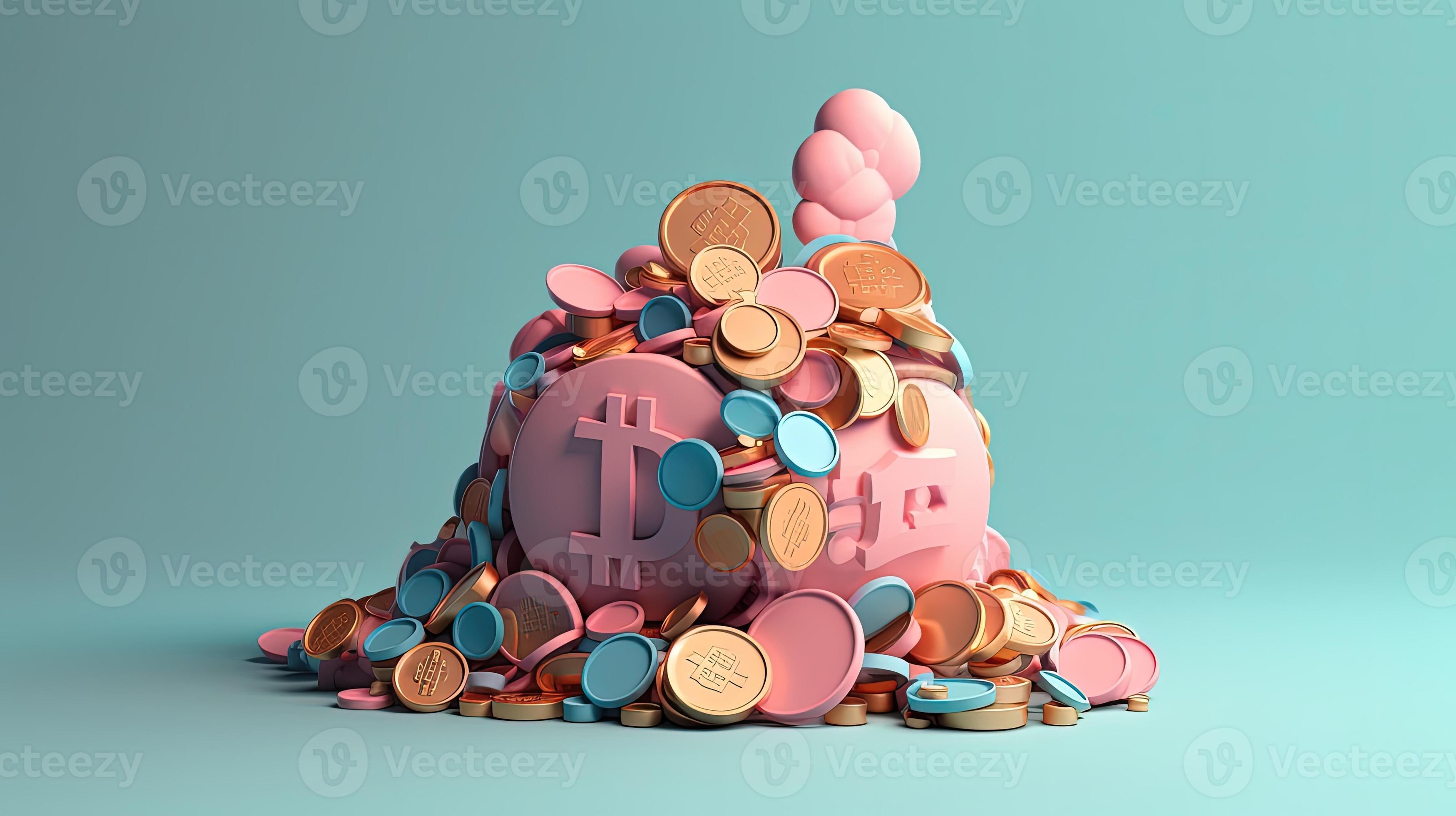 A Heap of Assorted Coins of Varying Sizes and Denominations Created By