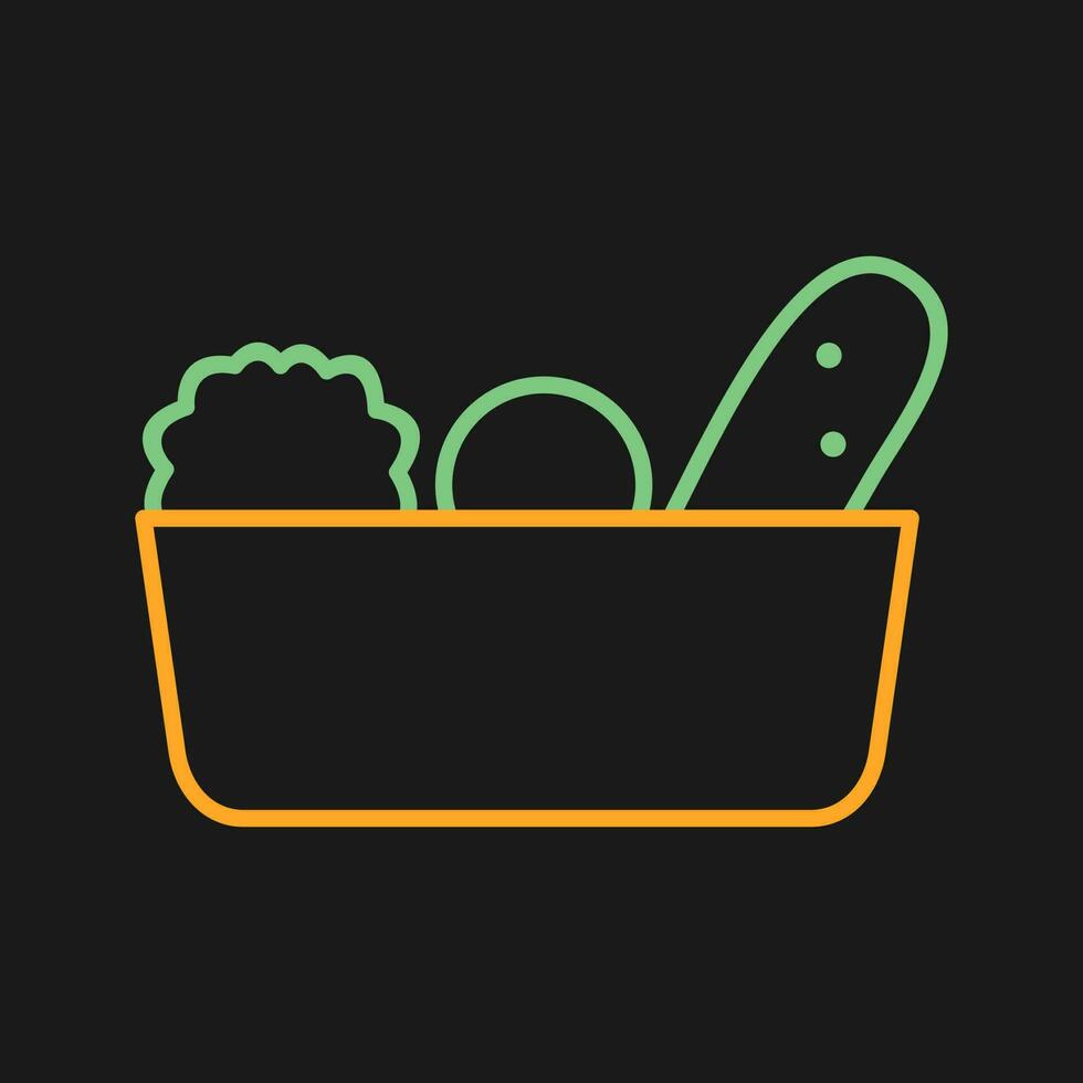 Vegetable Basket Vector Icon